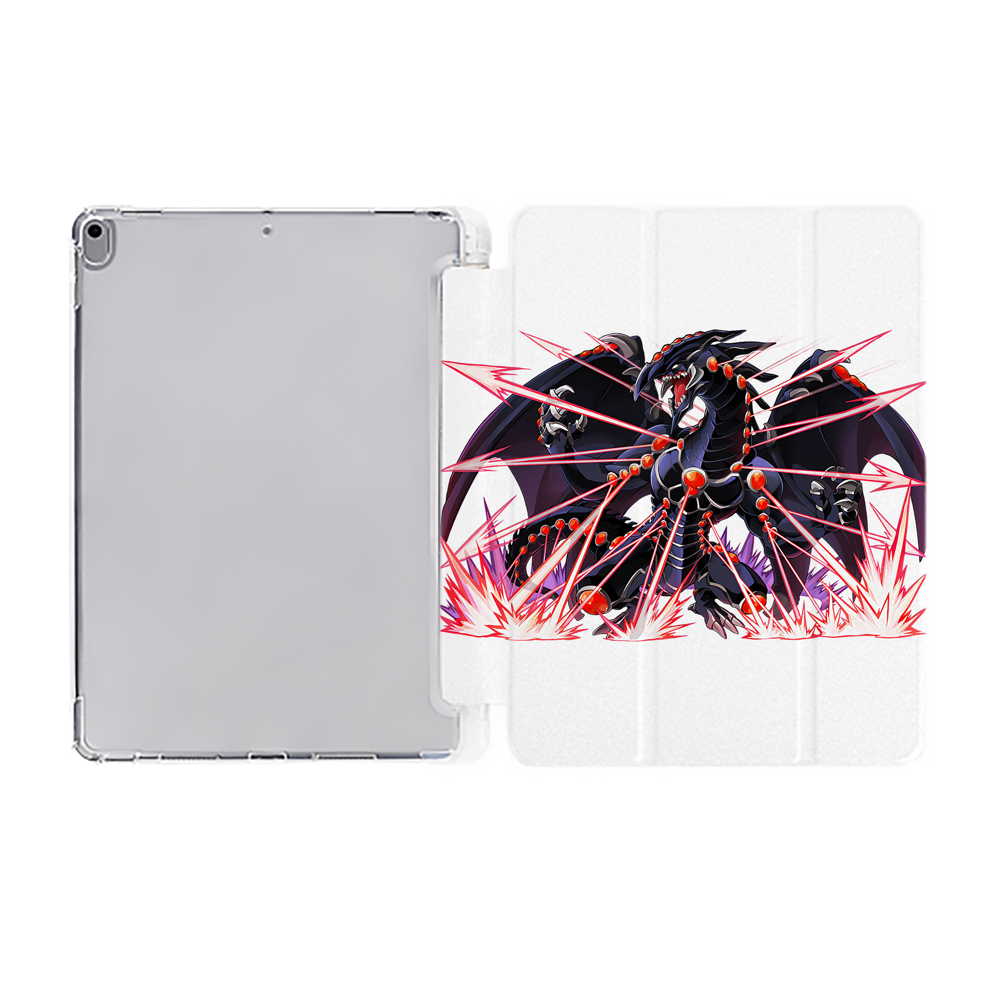 （画像用） 遊☆戯☆王 Yu-Gi-Oh! IPad ケース ペン収納付き 三つ折りスタンド PUレザー×シリコン 対応機種9.5/10.5/10.9インチ
